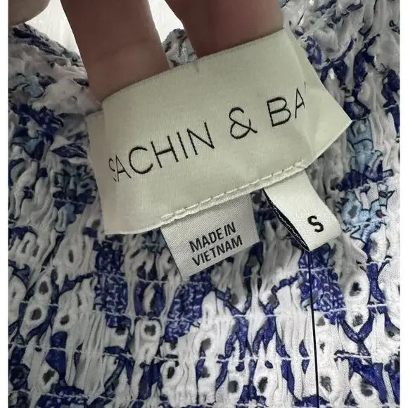 NWT Sachin Babi Blue Floral Eyelet “Millie Vine” Top & Shorts Set Size S - Picture 11 of 13